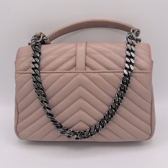‼️SOLD‼️Saint Laurent Classic College Bag Matelasse Chevron Leather Medium - Picture 9 of 17